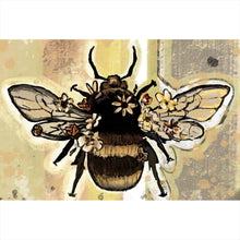Lade das Bild in den Galerie-Viewer, Poster Biene bee happy Vintage Querformat

