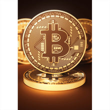 Lade das Bild in den Galerie-Viewer, Aluminiumbild Bitcoin Münzen Hochformat

