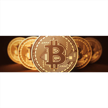 Lade das Bild in den Galerie-Viewer, Aluminiumbild gebürstet Bitcoin Münzen Panorama
