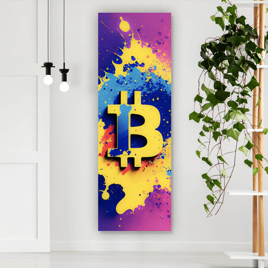 Aluminiumbild gebürstet Bitcoin Pop Art Panorama Hoch