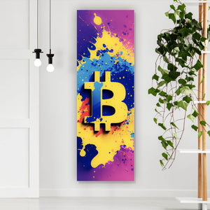 Aluminiumbild Bitcoin Pop Art Panorama Hoch