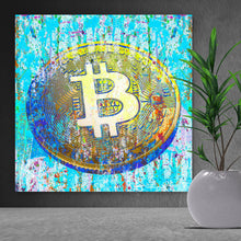 Lade das Bild in den Galerie-Viewer, Aluminiumbild gebürstet Bitcoin Quadrat
