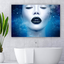 Lade das Bild in den Galerie-Viewer, Leinwandbild Black Lips Galaxy Querformat
