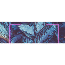 Lade das Bild in den Galerie-Viewer, Leinwandbild Blätter mit Lichtrahmen Neon Pink Panorama
