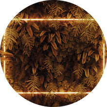 Lade das Bild in den Galerie-Viewer, Aluminiumbild gebürstet Blätter mit Neon Lichtrahmen Kreis
