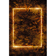 Lade das Bild in den Galerie-Viewer, Spannrahmenbild Blätter mit Neon Lichtrahmen Hochformat
