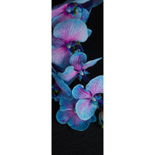 Lade das Bild in den Galerie-Viewer, Spannrahmenbild Blaue Orchidee auf schwarzem Hintergrund Panorama Hoch
