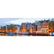 Lade das Bild in den Galerie-Viewer, Aluminiumbild gebürstet Blick auf die Stadt Amsterdam Panorama
