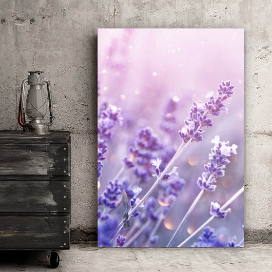 Spannrahmenbild Blühender Lavendel Hochformat
