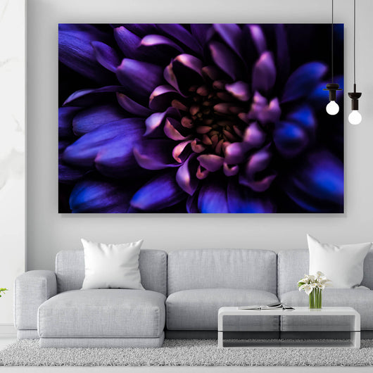 Aluminiumbild gebürstet Blüte Violett Querformat