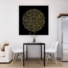 Lade das Bild in den Galerie-Viewer, Aluminiumbild Mandala Gold auf Schwarz Quadrat

