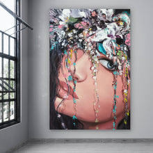 Lade das Bild in den Galerie-Viewer, Aluminiumbild Blumenmädchen Abstrakt Hochformat
