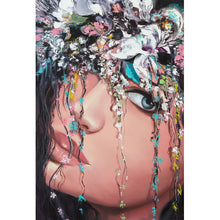 Lade das Bild in den Galerie-Viewer, Leinwandbild Blumenmädchen Abstrakt Hochformat
