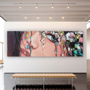 Leinwandbild Blumenmädchen Abstrakt Panorama