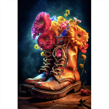 Lade das Bild in den Galerie-Viewer, Poster Blumenverzierte Stiefel Hochformat
