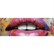 Lade das Bild in den Galerie-Viewer, Leinwandbild Blutige Lippen Pop Art Panorama
