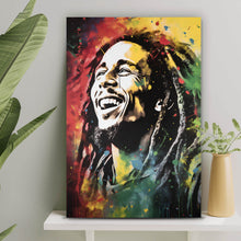 Lade das Bild in den Galerie-Viewer, Aluminiumbild gebürstet Bob Marley Aquarell Hochformat
