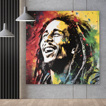 Lade das Bild in den Galerie-Viewer, Leinwandbild Bob Marley Aquarell Quadrat
