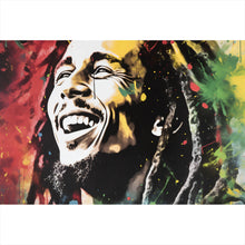 Lade das Bild in den Galerie-Viewer, Aluminiumbild gebürstet Bob Marley Aquarell Querformat
