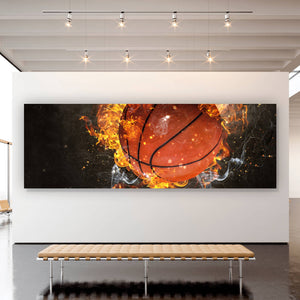 Poster Brennender Basketball No.1 Panorama