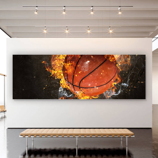 Poster Brennender Basketball No.1 Panorama