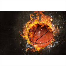 Lade das Bild in den Galerie-Viewer, Poster Brennender Basketball No.1 Querformat
