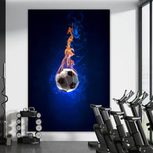 Lade das Bild in den Galerie-Viewer, Leinwandbild Brennender Fußball Hochformat
