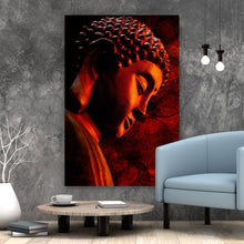 Lade das Bild in den Galerie-Viewer, Aluminiumbild gebürstet Bronze Zen Buddha Hochformat

