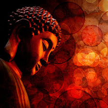 Lade das Bild in den Galerie-Viewer, Acrylglasbild Bronze Zen Buddha Quadrat
