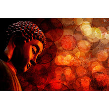 Lade das Bild in den Galerie-Viewer, Leinwandbild Bronze Zen Buddha Querformat
