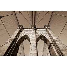 Lade das Bild in den Galerie-Viewer, Aluminiumbild gebürstet Brooklyn Brücke Querformat
