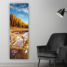 Lade das Bild in den Galerie-Viewer, Poster Brücke in herbstlicher Berglandschaft Panorama Hoch
