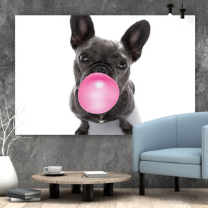 Spannrahmenbild Bubble Bulldogge Querformat