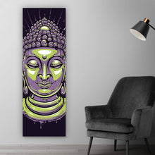 Lade das Bild in den Galerie-Viewer, Poster Buddha auf schwarzem Hintergrund Modern Art Panorama Hoch
