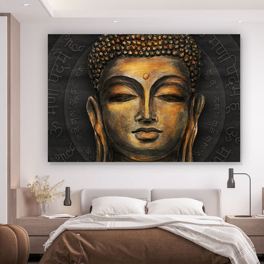 Spannrahmenbild Buddha Braun Querformat
