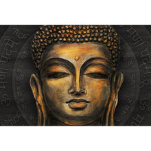 Lade das Bild in den Galerie-Viewer, Aluminiumbild gebürstet Buddha Braun Querformat
