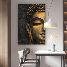 Lade das Bild in den Galerie-Viewer, Aluminiumbild gebürstet Buddha Braun Hochformat
