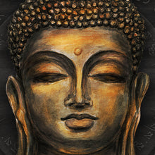 Lade das Bild in den Galerie-Viewer, Aluminiumbild gebürstet Buddha Braun Quadrat
