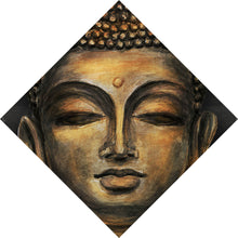 Lade das Bild in den Galerie-Viewer, Leinwandbild Buddha Braun Raute
