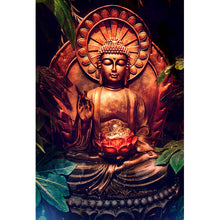 Lade das Bild in den Galerie-Viewer, Acrylglasbild Buddha Bronze Hochformat
