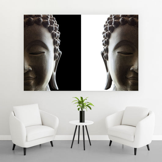 Leinwandbild Buddha gespiegelt Querformat