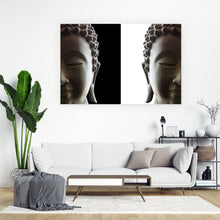 Lade das Bild in den Galerie-Viewer, Aluminiumbild gebürstet Buddha gespiegelt Querformat
