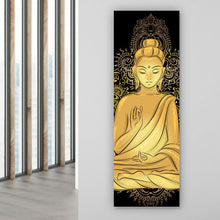 Lade das Bild in den Galerie-Viewer, Spannrahmenbild Buddha im Lotussitz Panorama Hoch
