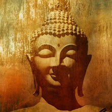 Lade das Bild in den Galerie-Viewer, Aluminiumbild Buddha Kopf im Grunge Stil Quadrat
