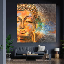 Lade das Bild in den Galerie-Viewer, Spannrahmenbild Buddha mit Mandala Quadrat
