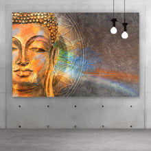 Lade das Bild in den Galerie-Viewer, Aluminiumbild Buddha mit Mandala Querformat
