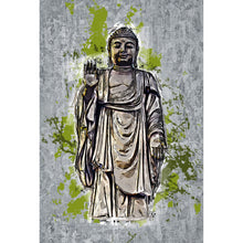 Lade das Bild in den Galerie-Viewer, Aluminiumbild gebürstet Buddha Modern Art Hochformat
