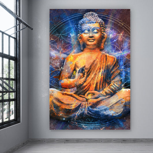 Spannrahmenbild Buddha Space Color Hochformat