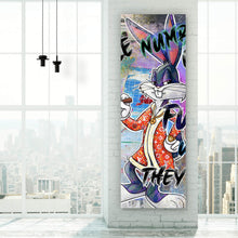 Lade das Bild in den Galerie-Viewer, Aluminiumbild gebürstet Bunny Rule Number One Panorama Hoch
