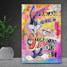Lade das Bild in den Galerie-Viewer, Aluminiumbild gebürstet Bunny you can do it Hochformat
